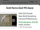 SAX 2322 Dvorak New World Symphony Carnaval Philharmonia Wolfgang Sawallisch
