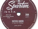 Rare 1956 LINK DAVIS Rockabilly 78 RPM Record. Sixteen Chicks/Grasshopper Rock