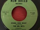 The Del Reys - Mama Was Right / Rosiland - New Breed RARE NORTHERN SOUL 45 HEAR