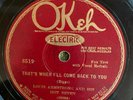 Okeh 8519 Louis Armstrong Hot 7  1928 Lil & Louis duet    78 rpm V+