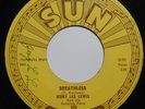 JERRY LEE LEWIS Breathless/ Down The Line 45 rpm SUN 288 - SIGNED - Autographed