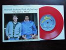PAUL McCARTNEY / MICHAEL JACKSON ' 45 ' THE GIRL IS MINE ' RED VINYL DISC - EX