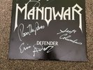 Manowar - Defender 12 inch single signed/autographed - original line up