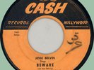 JESSE BELVIN (w/ group) Beware / Dry Your Tears 45rpm Cash 1957 1st press orange