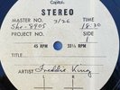 Freddie King Getting Ready Lp, Original Capitol Master Acetate Rare Blues