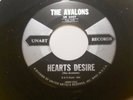 AVALONS 1958 HEART'S DESIRE / EBBTIDE UNART 2212 orig. beauty  VG+ 45rpm