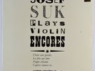 SUK / HOLECEK - Plays Violin Encores - LP Supraphon Stereo