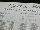 Bach: Sonata No. 1 / Partita No. 1 - Ruggiero Ricci **Signed MCA Stereo LP**