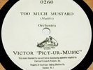 Orchestra Too Much Mustard Victor Pict-ur Music 0260 78 RPM record for theaters