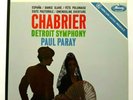 Emmanuel Chabrier LP Paul Paray Detroit Symphony Espana Danse Slave Fete MERCURY