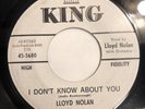 LLOYD NOLAN   I DON’T KNOW ABOUT YOU   KING “PROMO”  Rare Orig ‘62 Northern Soul