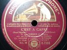 DISQUE 78 TOURS/78 RPM/JAZZ FRANCAIS/MICHEL WARLOP/JEAN SORBIER/C'EST A CAPRI