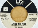 THE DOORS - THE CRYSTAL SHIP, LIGHT MY FIRE - ORIGINAL ELEKTRA WHITE PROMO 45