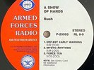 Rush-A Show Of Hands RARE AFRTS Armed Forces Radio DJ Promo LP NM