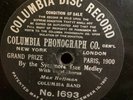 1903 Columbia one-sided 78rpm record - Medley - Bob Roberts vocal