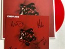 EMBRACE “OUT OF NOTHING” EXCLUSIVE RED VINYL LP NEW + SIGNED PRINT AUTOGRAPHED