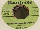 JIMMY LLOYD-ROULETTE 7001 RARE ROCKABILLY 45 RPM WHERE THE RIO DE ROSA FLOWS EX
