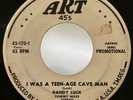 Rockabilly Popcorn PROMO  45 Randy Luck I Was A Teen-Age Cave Man on Art HEAR