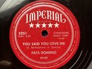 Fats Domino 1953 R&B 78 You Said You Love Me / Rose Mary IMPERIAL 5251 MINT-