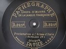Napoléon 1er Proclamation à l'Armée d'Italie Pathe Pathegraphe 35 cm