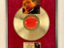 AT FOLSOM PRISON JOHNNY CASH VINYL GOLD METALLIZED RECORD IN BLACK WOODEN FRAME