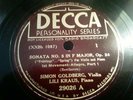 SIMON GOLDBERG / LILI KRAUS - BEETHOVEN: SONATA NO.5 OP.24  7X78RPM SET 29026/32