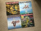IRON MAIDEN BUNDLE LPS , SLEEVES VGOOD VINYL  HAS SURFACE  MARKS ON THREE