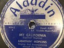 LIGHTNIN HOPKINS 78 on ALADDIN Record label 3262  My California / So Long VG