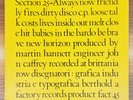 SECTION 25 Always Now LP 1981 Factory fact 45 / UK Matchbook Sleeve POST-PUNK