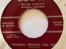 Rockabilly Bopper 45 DANNY FLORES (Chuck Rio) Worried, Restless & Sad M&M RARE