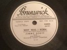 Vintage PROMO Sample copy Brunswick 78 record album JIMMY SCOTT Why Was I Born