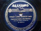 Esperanza Espino y Ben Martinez 78rpm Single 10-inch Bluebird Records #B-3050