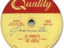 Super Rare 1959 The CRESTS Doo Wop 78 RPM Record. 16 Sixteen Candles