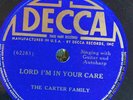 Decca 5494 Carter Family LORD I'M IN YOUR CARE Country 78 rpm E+ 1936