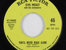 Rock Gospel 45 ELVIS PRESLEY You'll Never Walk Alone RCA VICTOR promo HEAR