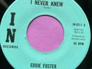 Northern Soul 45 Eddie Foster- I Never Knew-In 1970s Reissue
