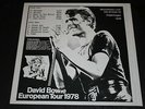 David Bowie European Tour 1978 IMPORT LP VG Unplayed