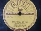 JERRY LEE LEWIS - GREAT BALLS OF FIRE / YOU WIN AGAIN- 78 RPM SUN 281 1956