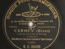 MARIE DE L'ISLE carmen (Bizet) DISQUE MONOFACE 78 tours RPM GRAMOPHONE G.C-33436