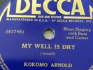 Kokomo Arnold - Decca 78 RPM - Bad Luck Blues/My Well is Dry