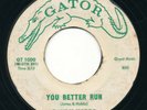 Rockabilly 45 - RANDY HOBBS You Better Run GATOR Great HEAR