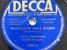 78 RPM Louis Armstrong DECCA 3793 West End Blues/Mahogany Hall Stomp