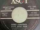 BOBBY COMSTOCK-RIGHT HAND MAN/ALWAYS-ASCOT AS 2164-PROMO-RARE ROCKABILLY 45