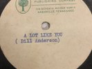 Rare Bill Anderson and Roger Miller Acetate Recording. Tree Publishing Company