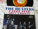 The Beatles-I Feel Fine/She's A Woman-Vinyl 45 with West Coast Picture Sleeve