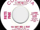 NORTHERN SOUL - PATTI PAGE - YOU DON'T NEED A HEART - US COLUMBIA DEMO 
