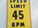 Older Metal Speed Limit Sign 45 RPM  Meaning Record For Coke Diner Soda Jukebox