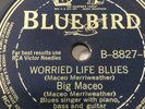 Big Maceo - Bluebird 78 RPM - Texas Blues/Worried Life Blues