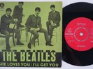 BEATLES She Loves You RARE Sweden 45 LIGHT GREEN variant RED LABELS 1963 LISTEN