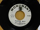 Roy Orbison rocker 45 Paper Boy bw With The Bug on Monument